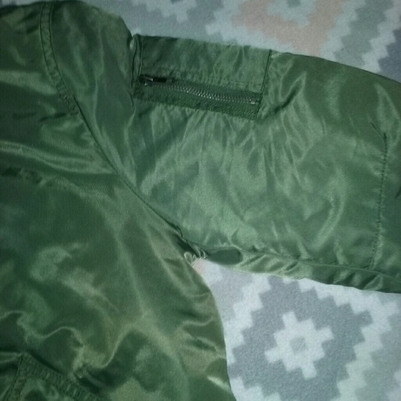 Mossimo Girls XL Army Green Fur Hood Aviator Coat - Picture 7 of 8